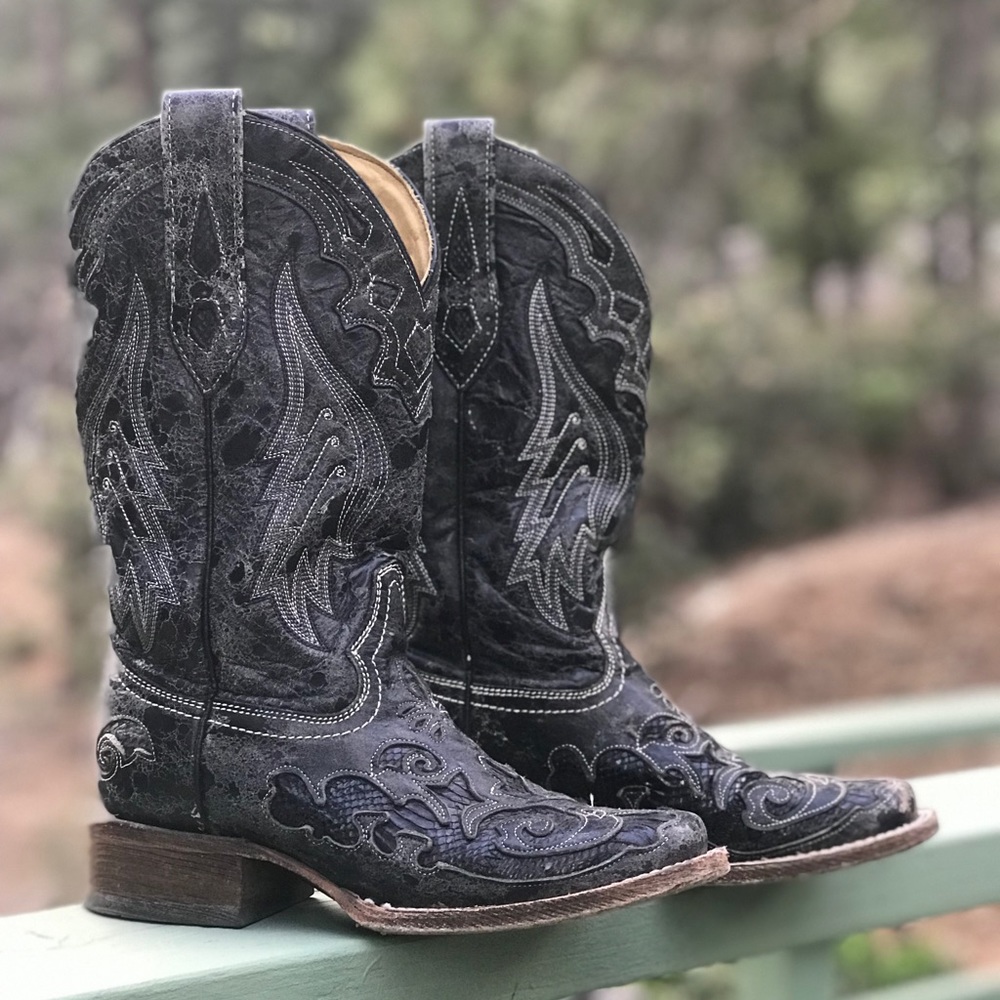 Corral Distressed Snakeskin Cowboy boots
